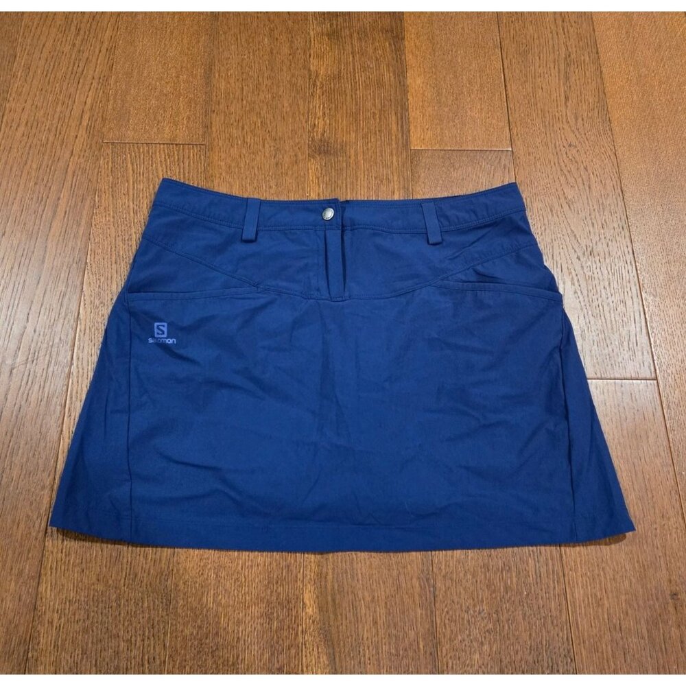 Salomon Wayfarer Short Lined Blue Climawind Skirt Skort Women's 10